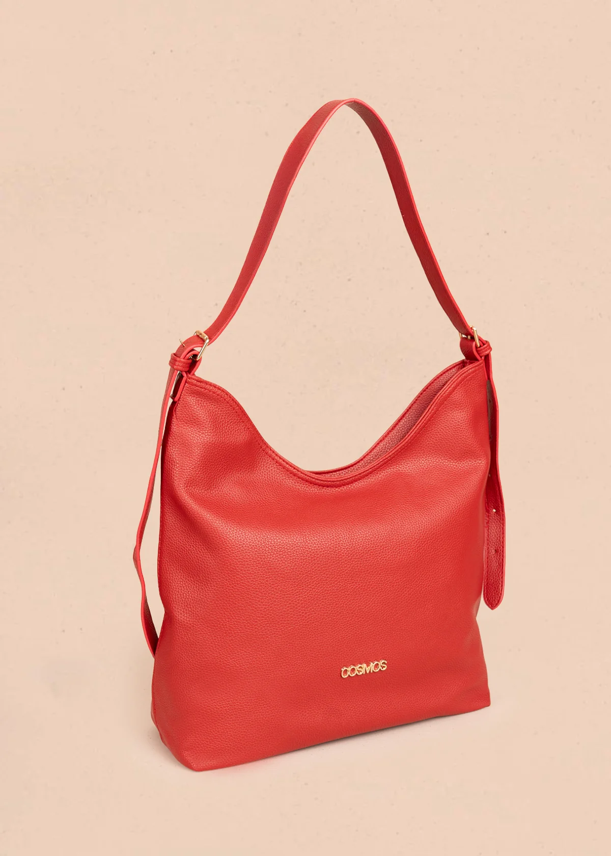Bolso tipo shopping color rojo texturizado y silueta hobo 106335 - Image 2