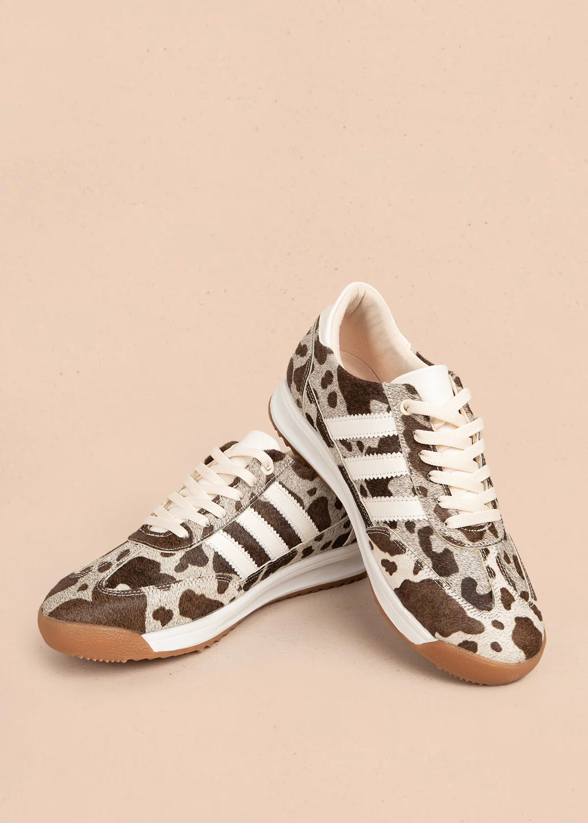 Tenis casuales de cuero color café con cuero animal print 106042 - Image 5