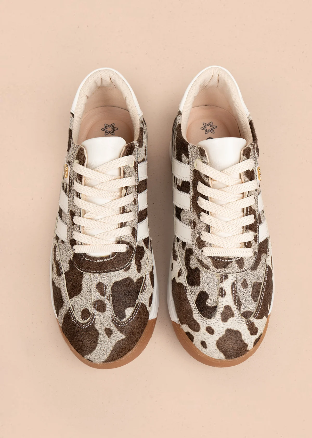 Tenis casuales de cuero color café con cuero animal print 106042 - Image 8
