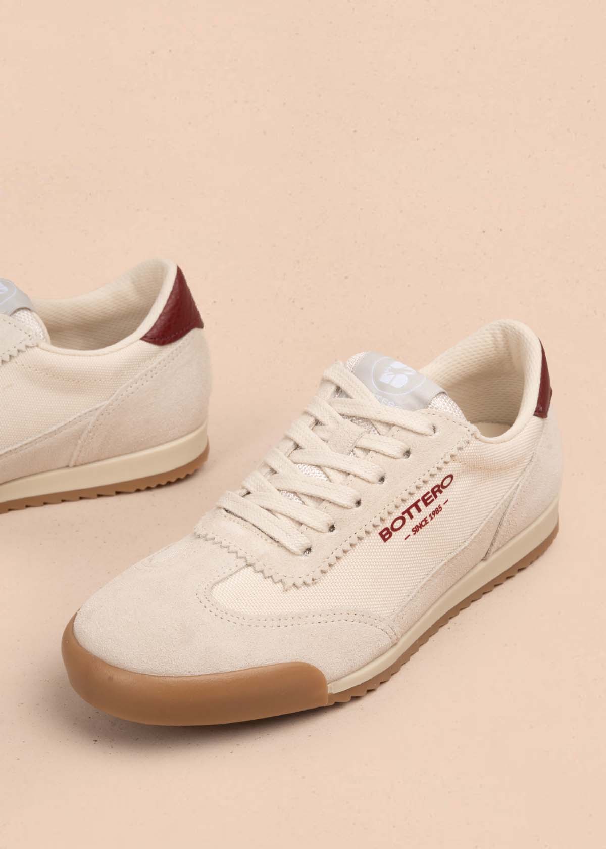 Tenis casuales en cuero color beige 105337 - Image 3