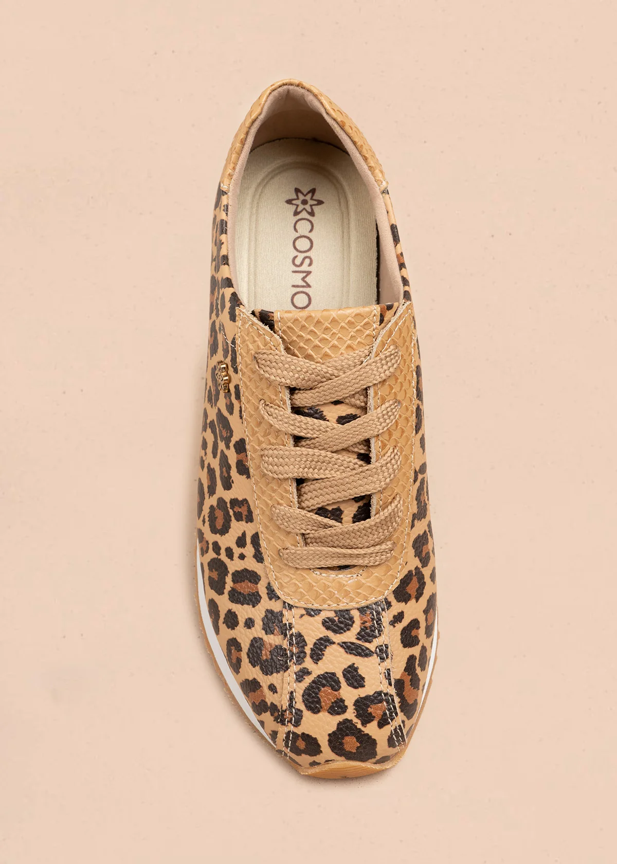 Tenis casuales en cuero color miel animal print 106587 - Image 5