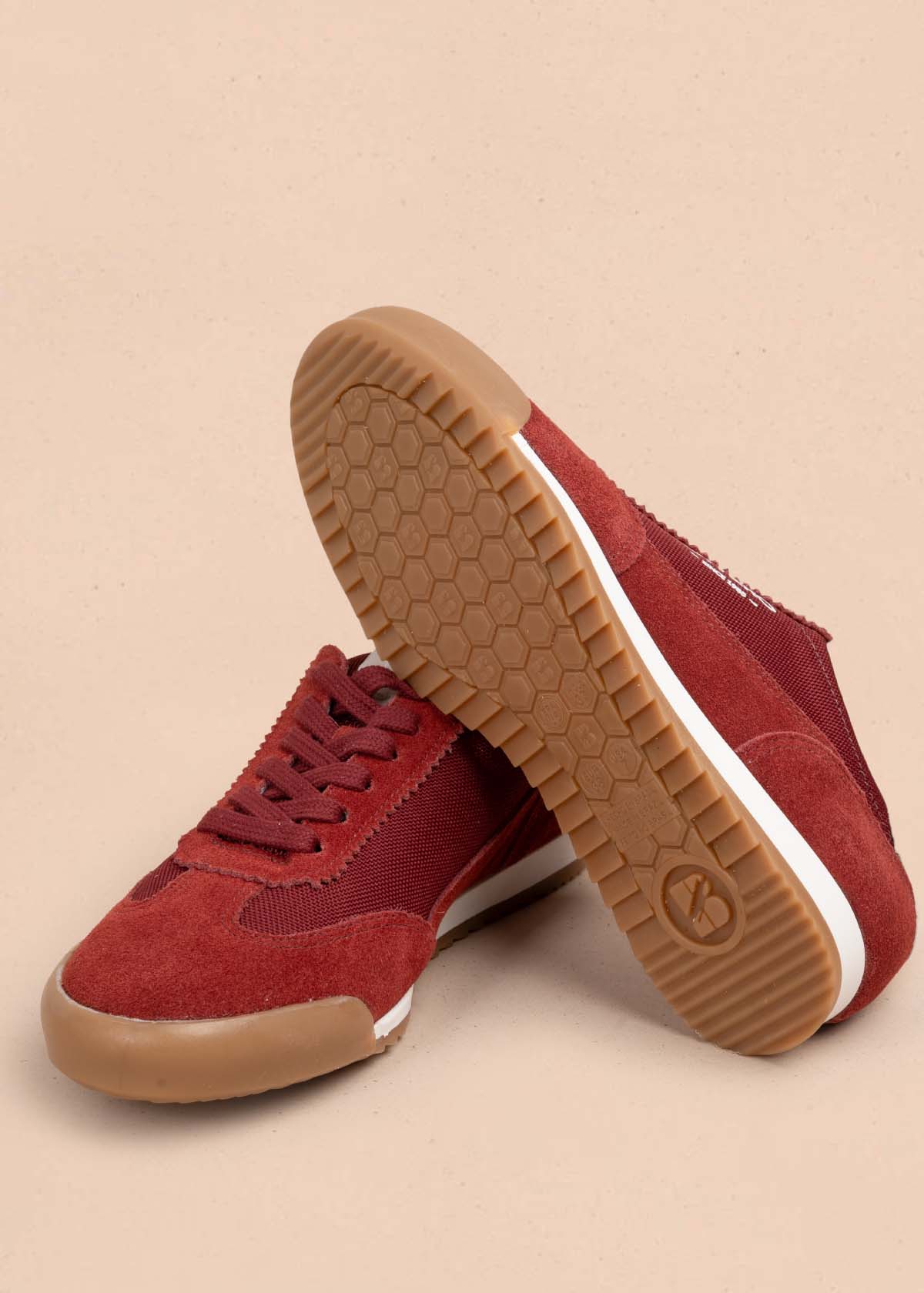 Tenis casuales en cuero color vinotinto 105337 - Image 6